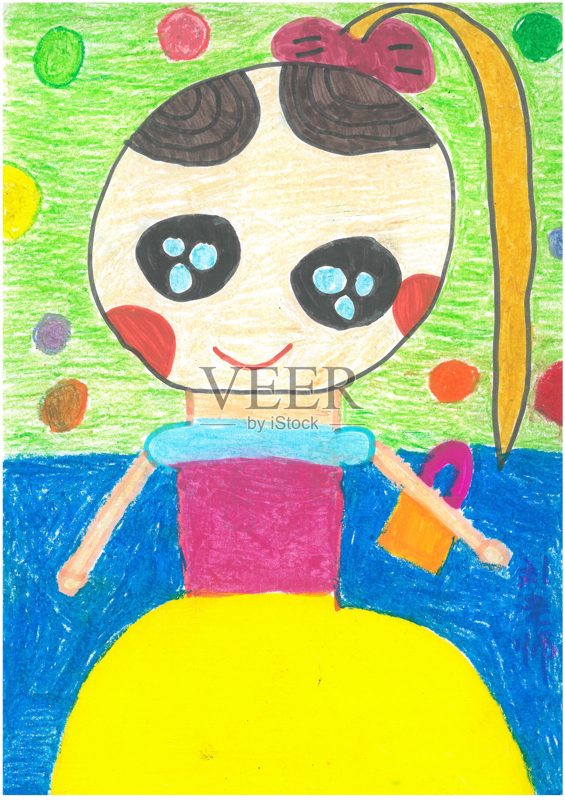 中国儿童的绘画作品插画图片素材