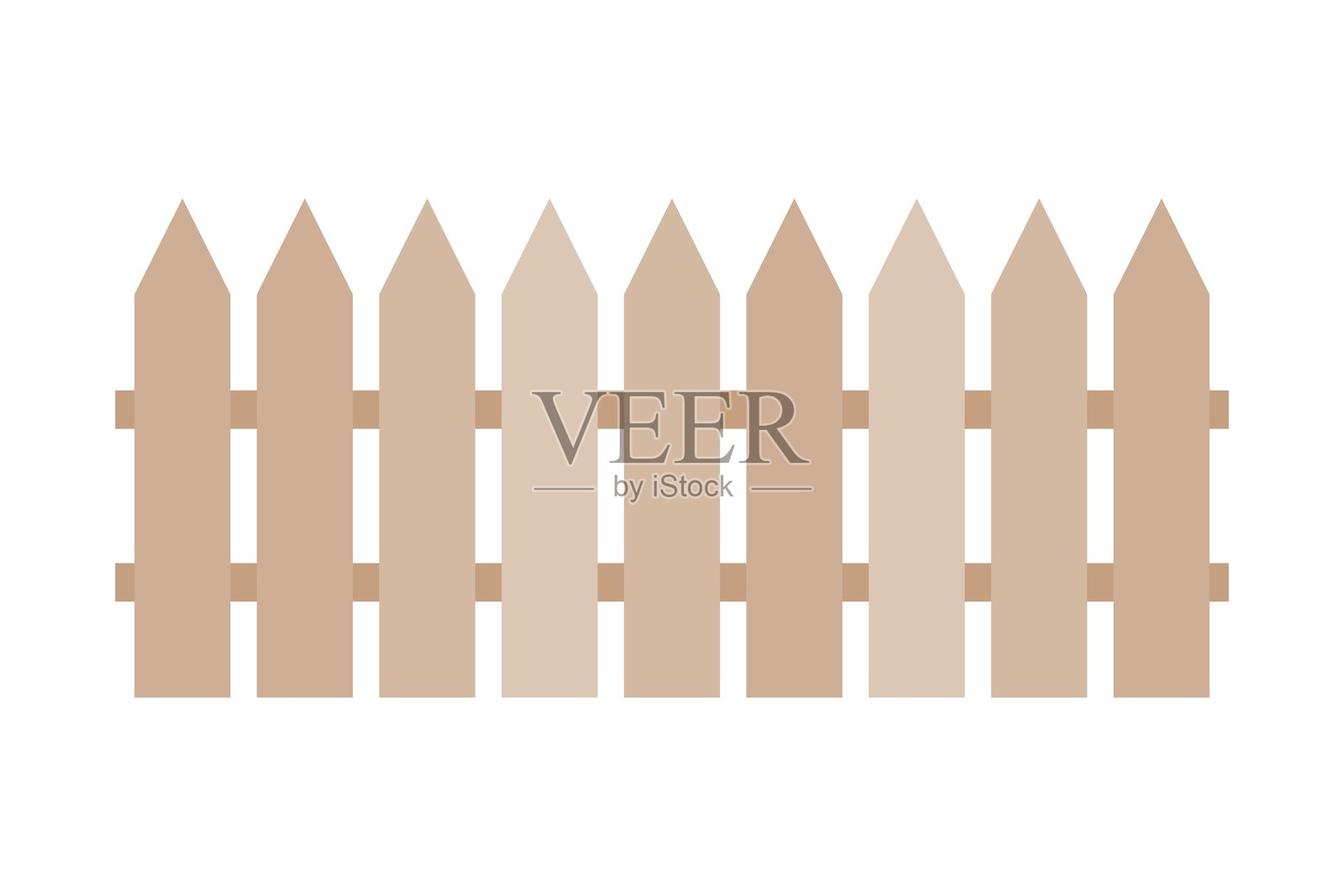 卡通栅栏平面矢量插图插画图片素材