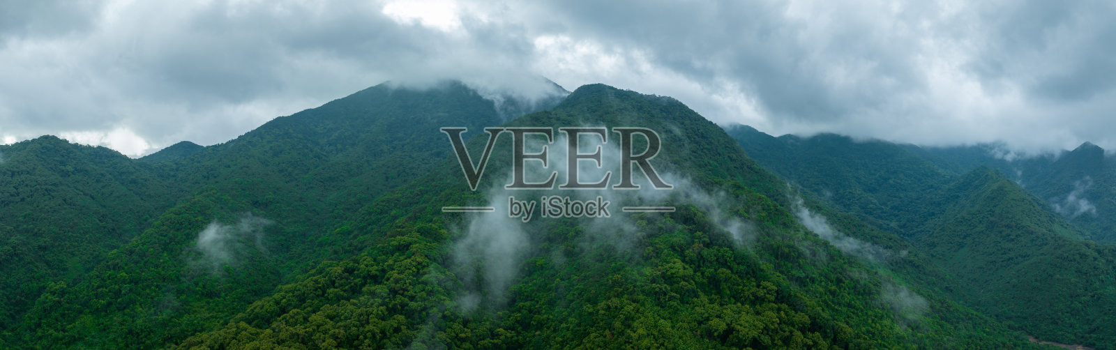 鸟瞰美丽的森林山景照片摄影图片