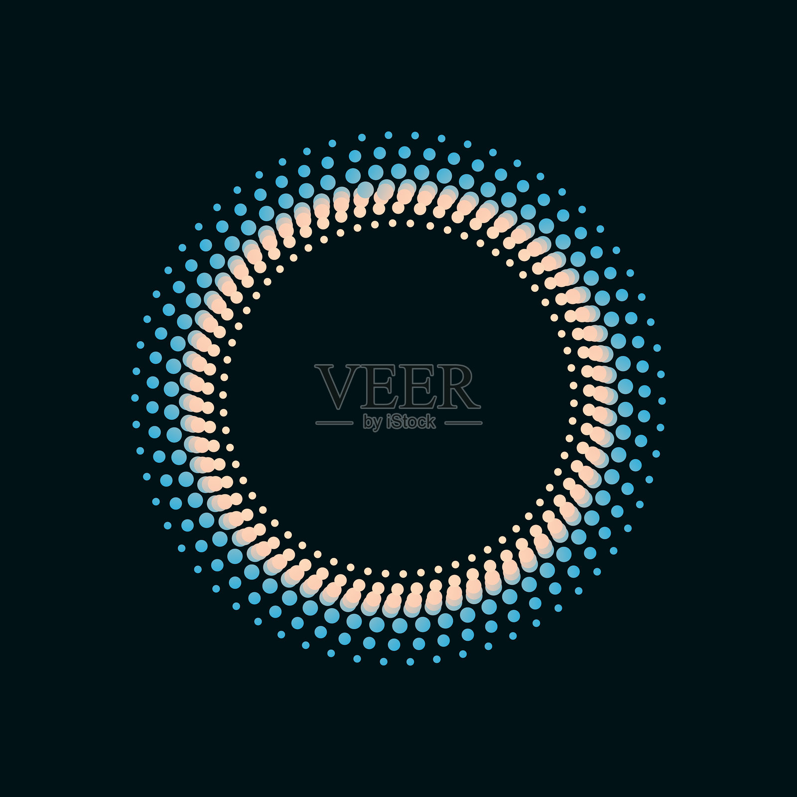 彩色放射状波点风格圆形框标签图案插画图片素材