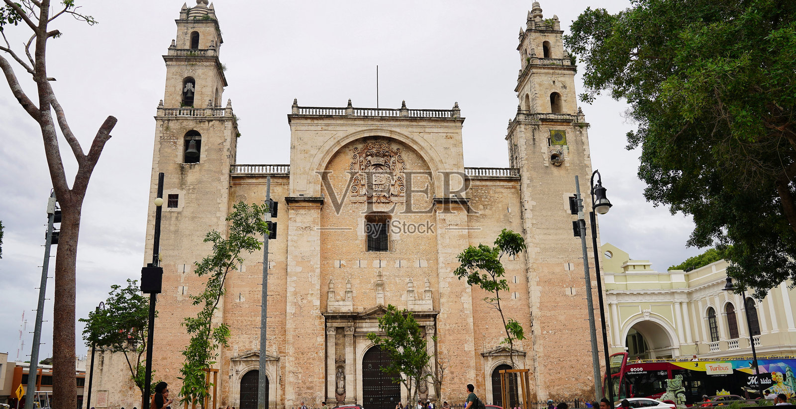 圣伊尔德方索大教堂，梅里达，尤卡坦，墨西哥照片摄影图片