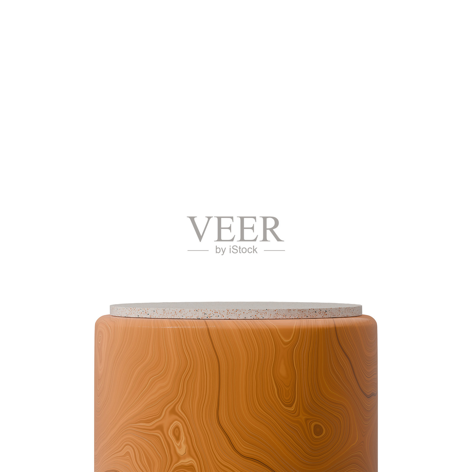 极简场景图像，3D渲染的空白木纹曲面圆柱体模型照片摄影图片