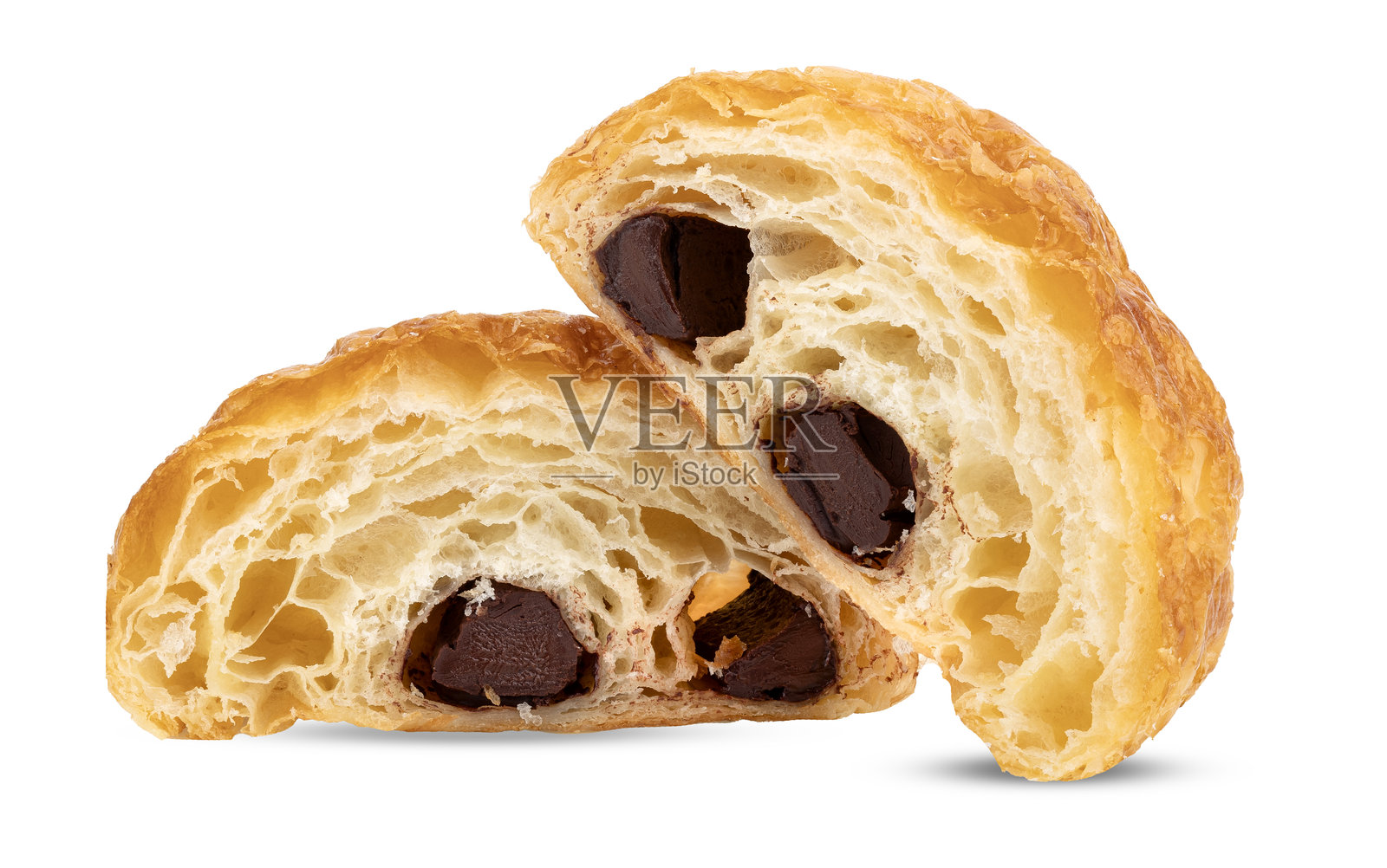 白色背景上的巧克力面包照片摄影图片