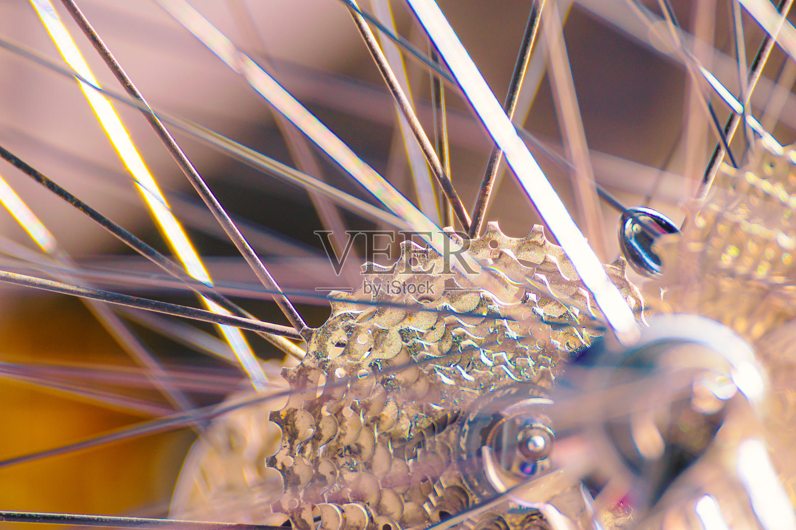 自行车维护，重点在于齿轮组修理店的概念照片摄影图片