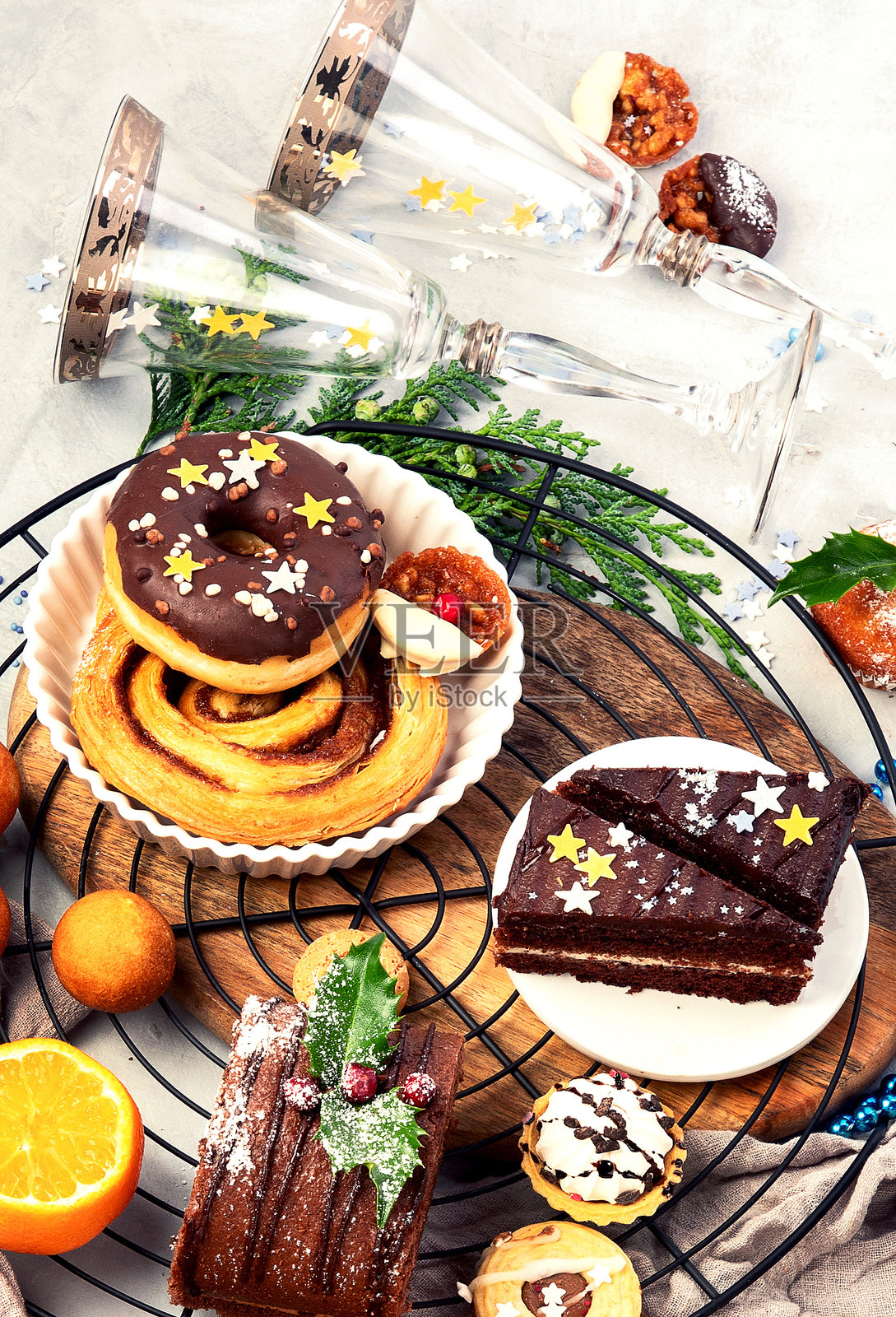 圣诞晚餐。照片摄影图片