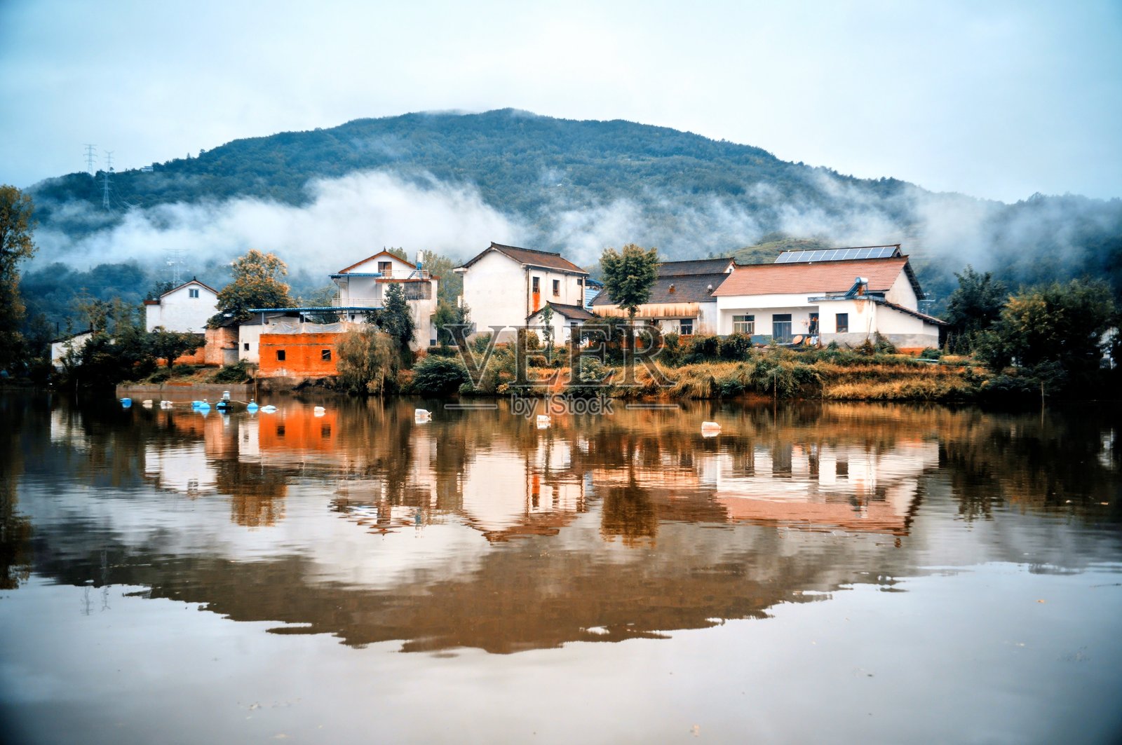 梦中的水乡。照片摄影图片