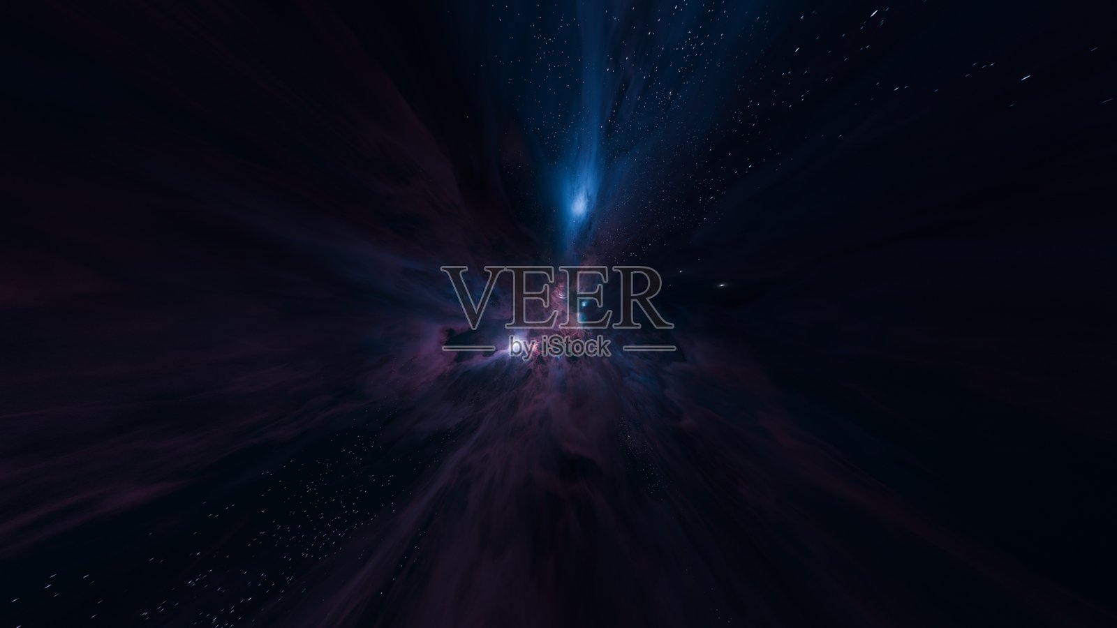 迷人的宇宙星云景观展现了被遥远星星照亮的旋转气体云。场景捕捉了深空的宏伟，展示了其超凡的美丽。3D渲染。照片摄影图片