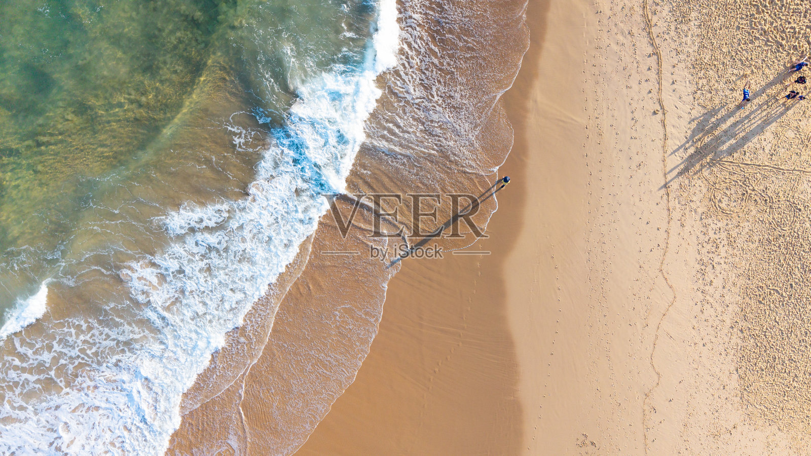 惊人的Curl Curl无人机视角，澳大利亚悉尼北部海滩。海滩，自然，海洋。照片摄影图片