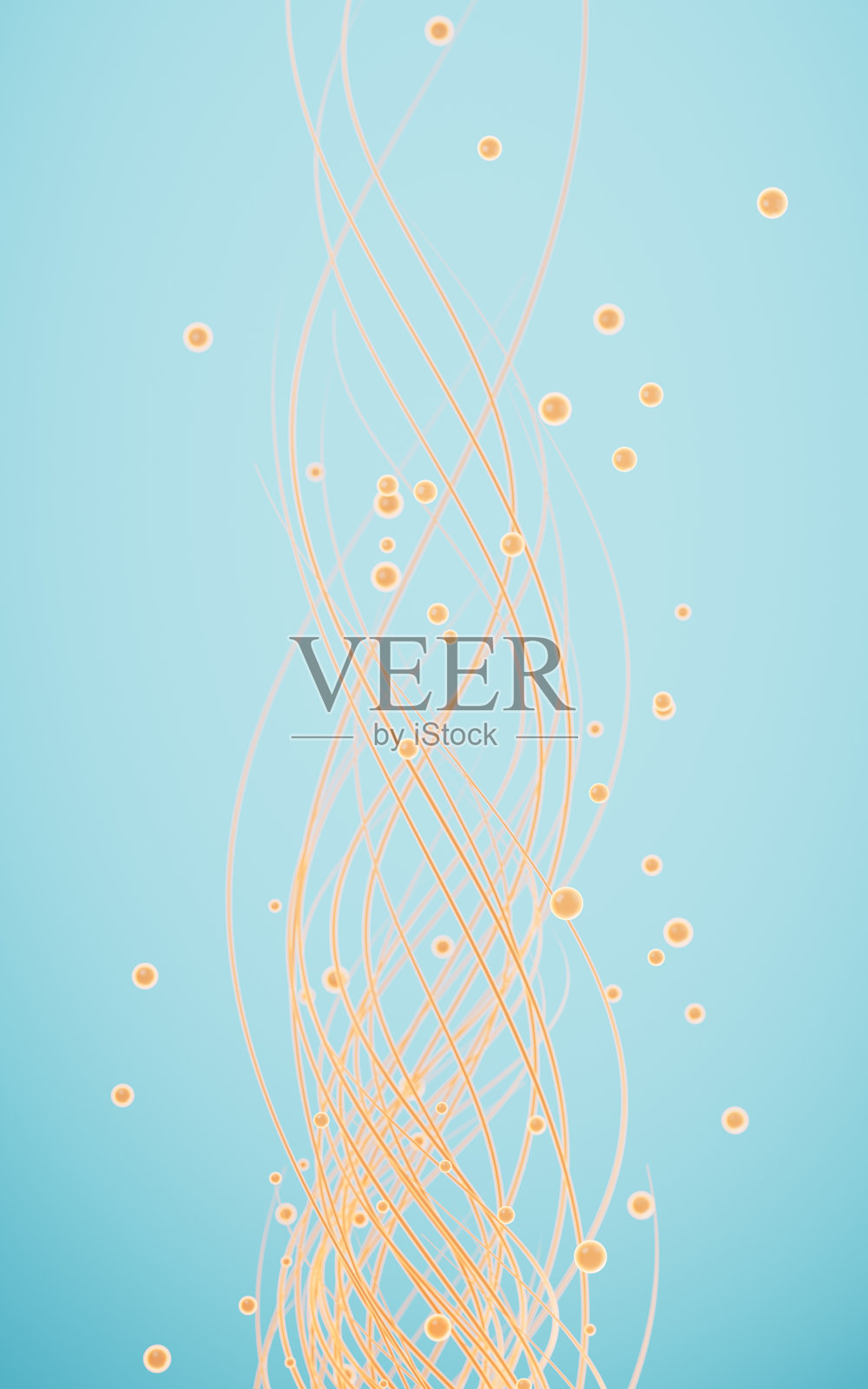 抽象样条曲线和球体背景，3D渲染。照片摄影图片