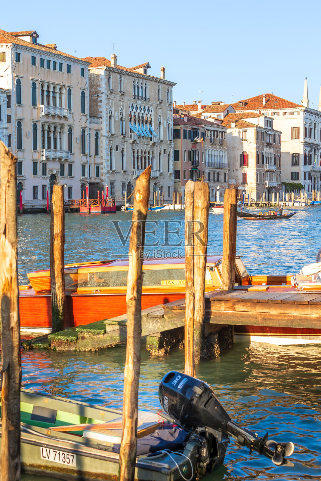 意大利威尼斯大运河阳光明媚的景色照片摄影图片