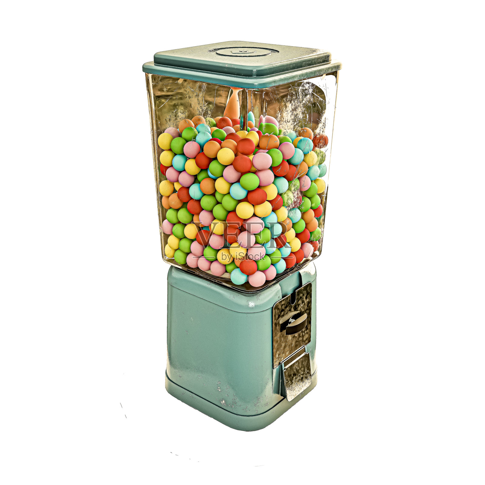 独立在白色背景上的糖果机照片摄影图片