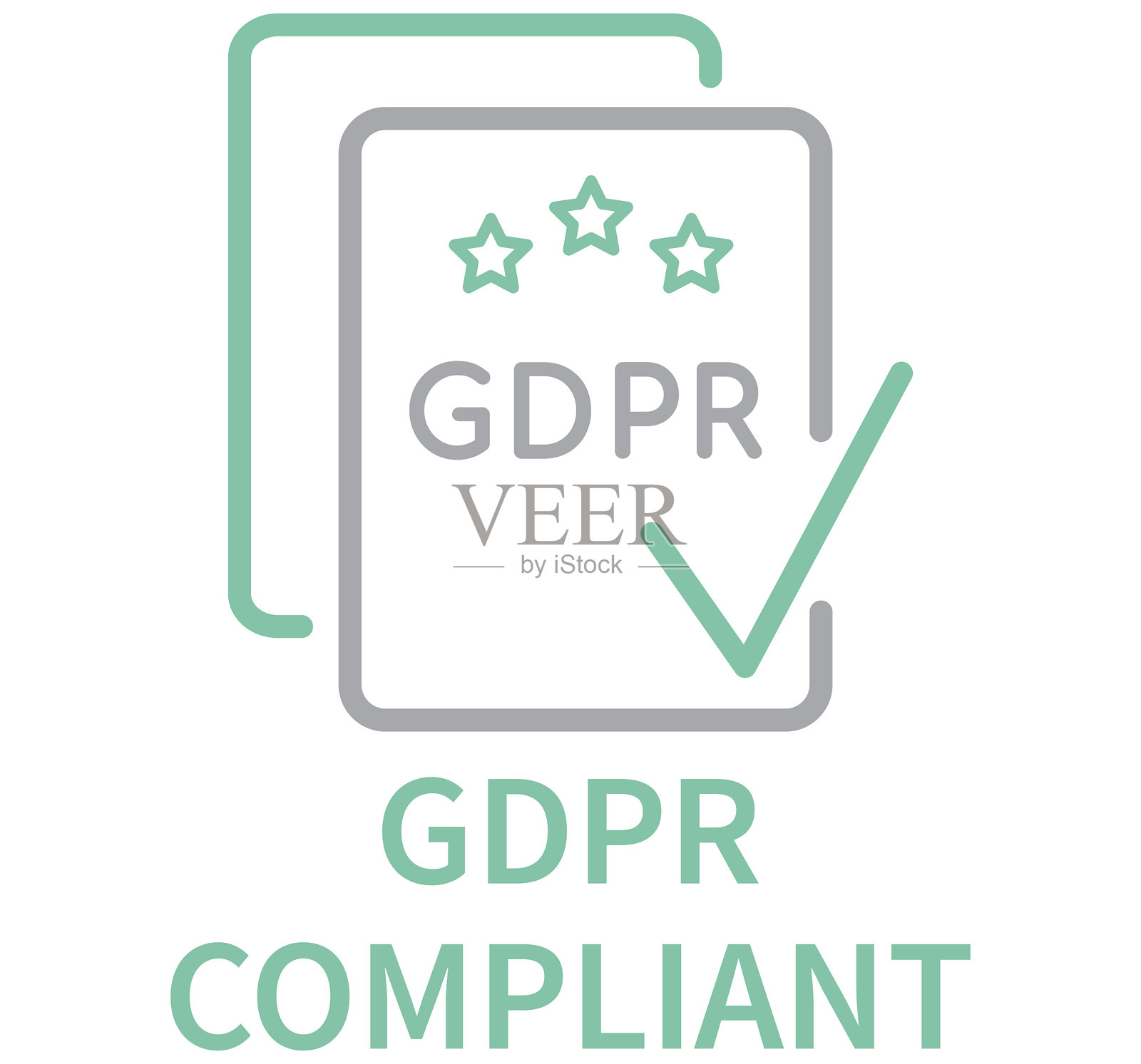 GDPR合规线条图标插画图片素材