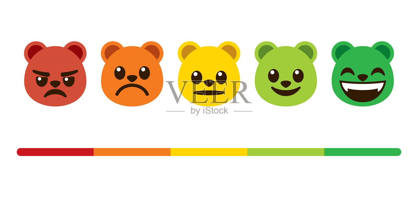 客户满意度调查熊表情符号插画图片素材