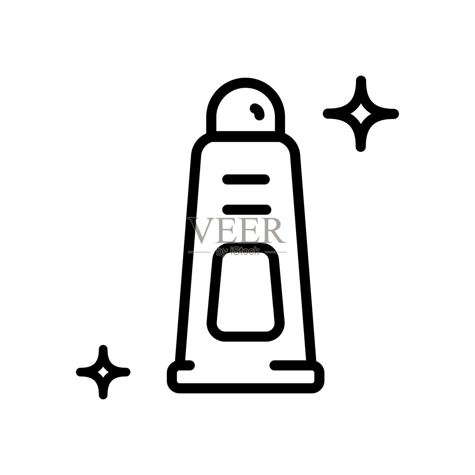 白色背景上的婴儿乳霜乳液线条图标插画图片素材