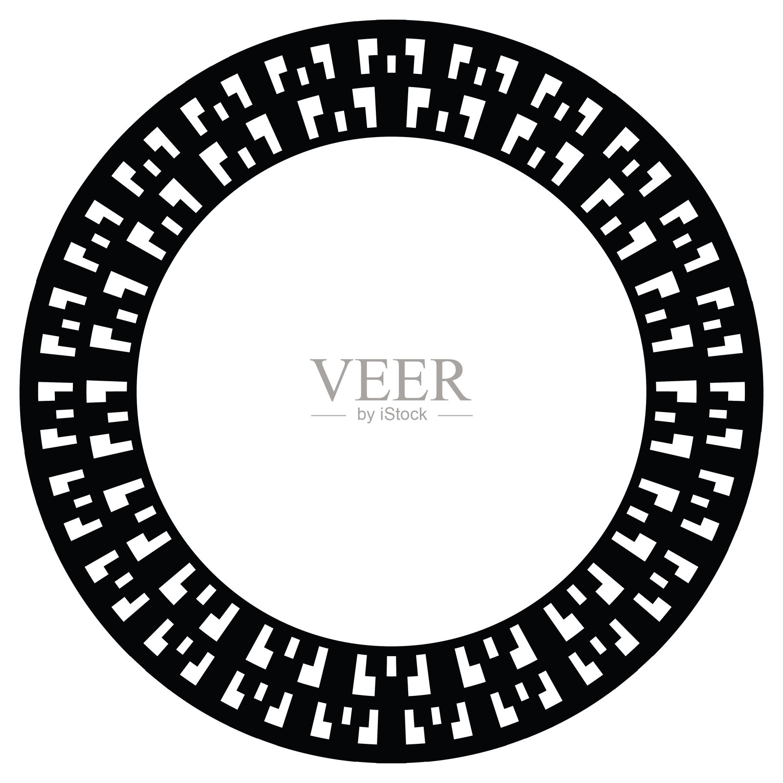 经典希腊风格的几何图案圆形框架插画图片素材
