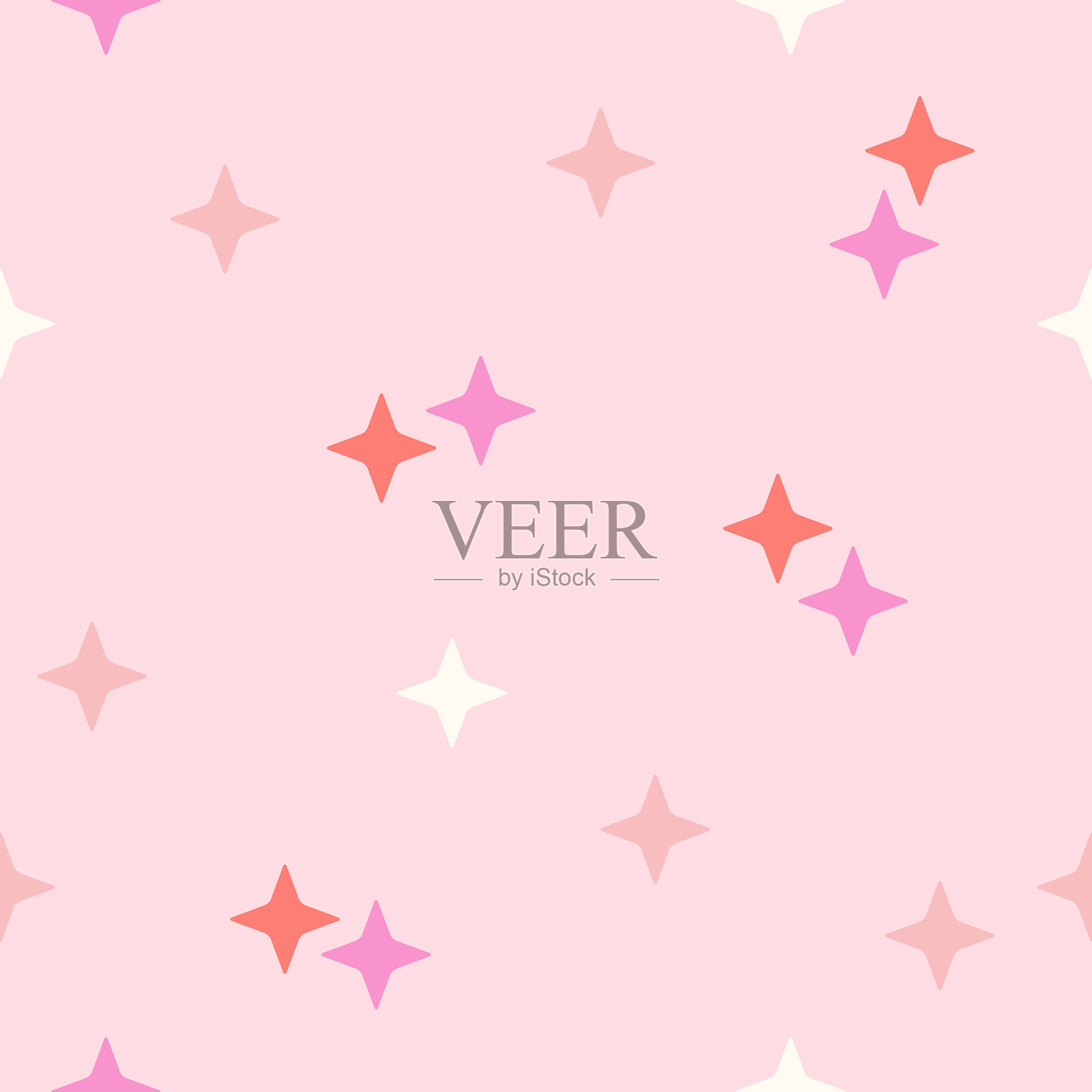 甜美的中世纪庆祝图案，粉色混合，无缝设计插画图片素材