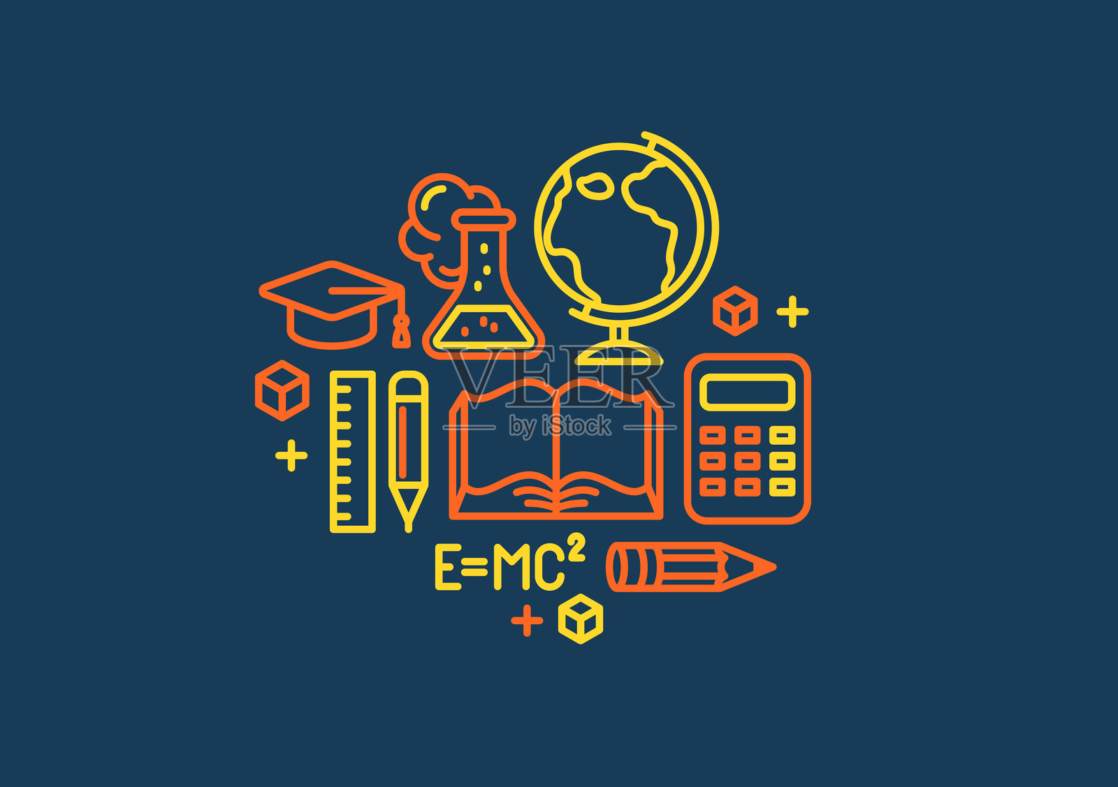 教育矢量插图，大学和高中学习插画图片素材