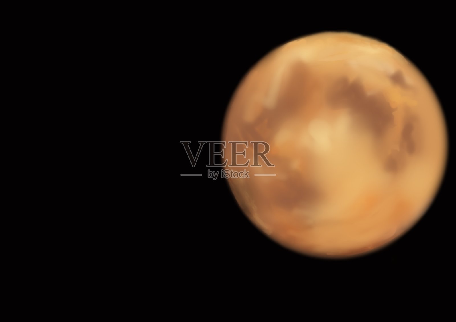 夜空中的月亮插画图片素材