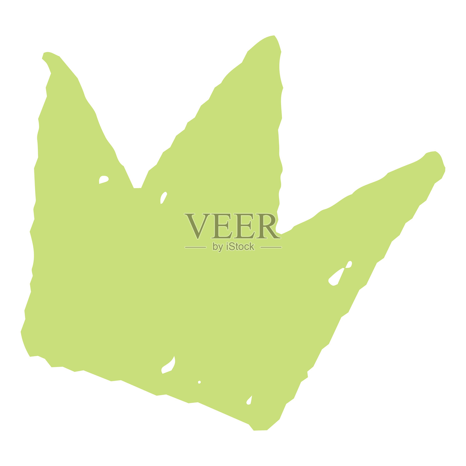 公主皇冠，手绘，使用绿色铅笔或马克笔，彩色，儿童画。插画图片素材