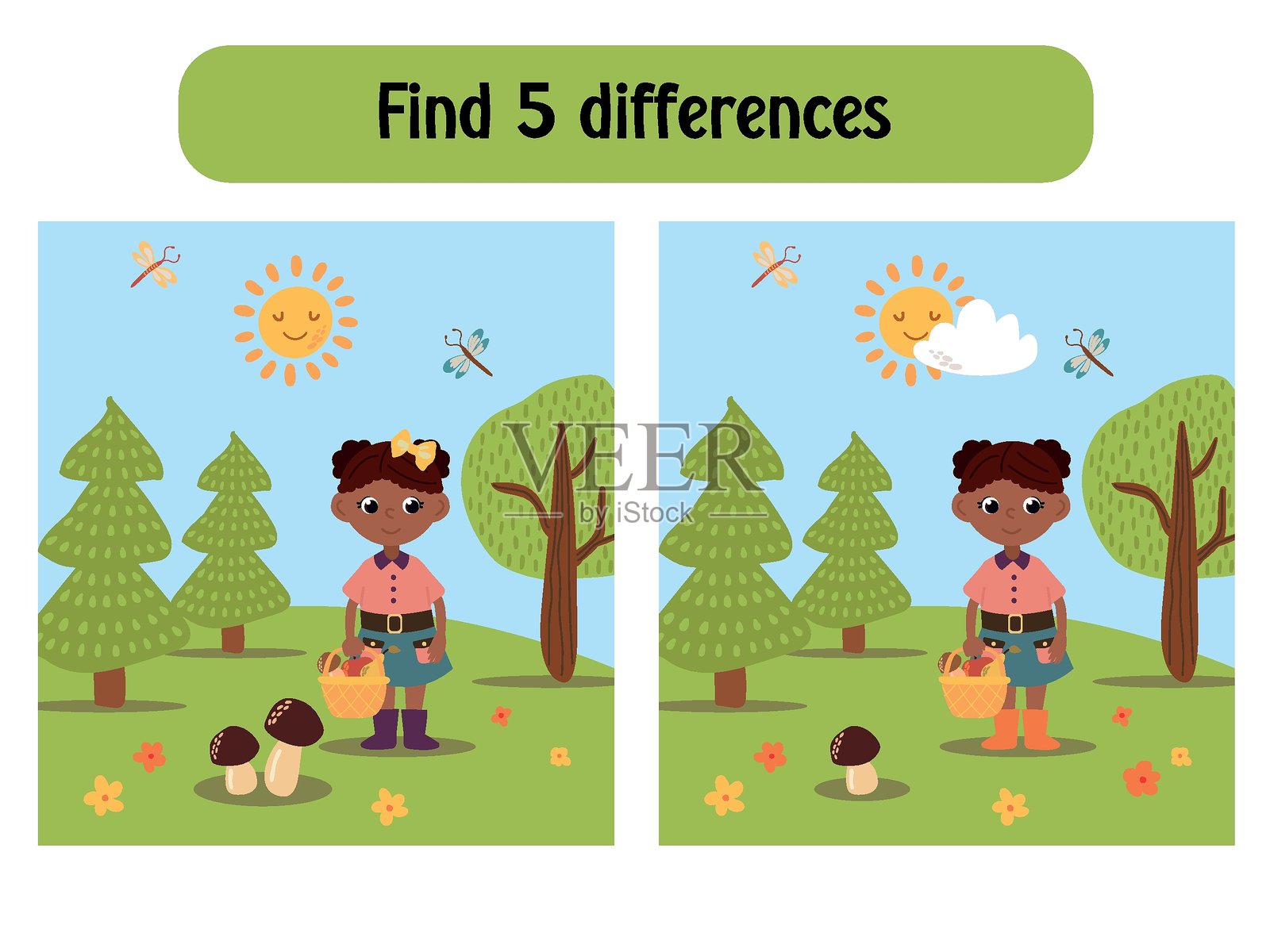 找五个不同之处的游戏插图插画图片素材