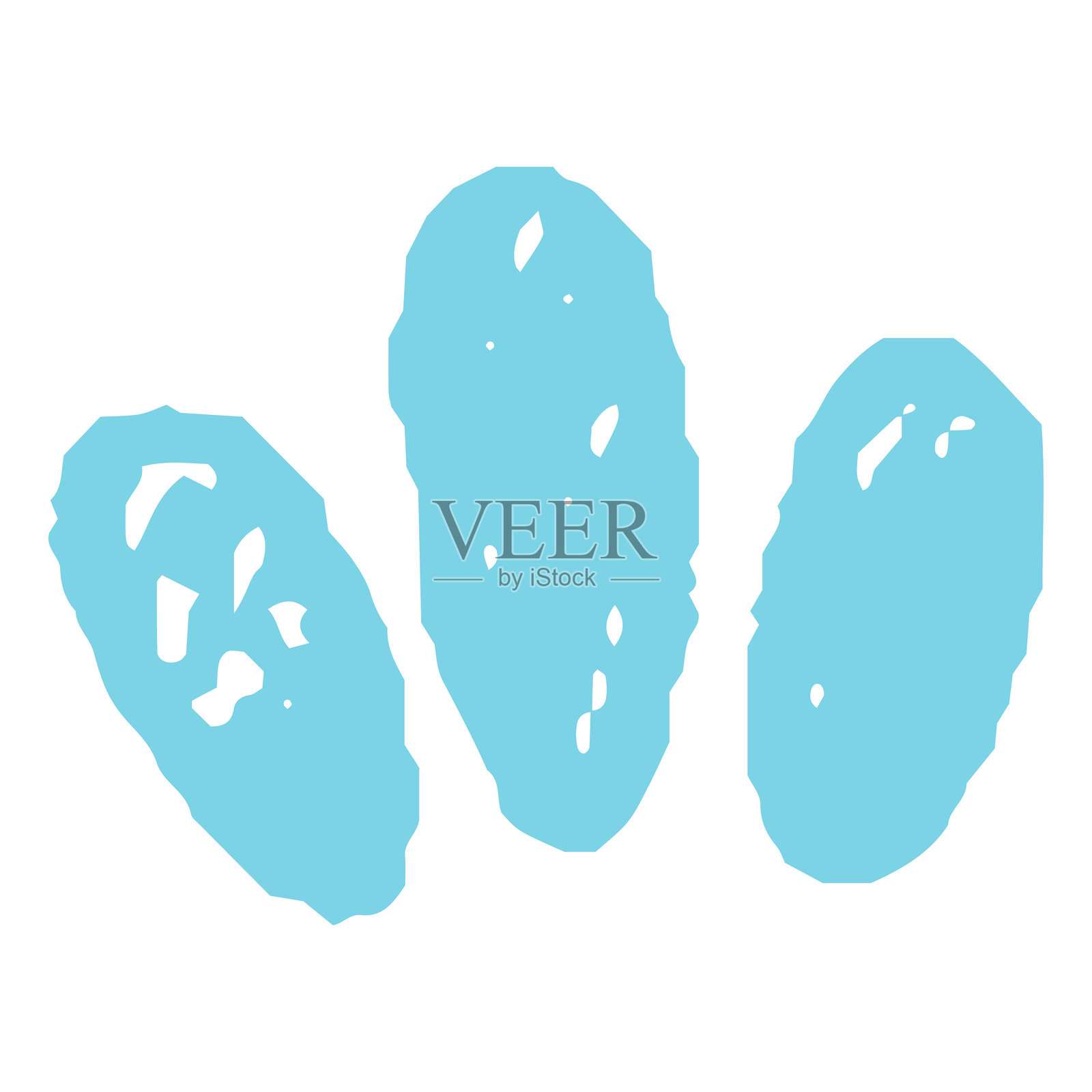 抽象铅笔画，锯齿状线条，蓝色，填充形状，文本高亮。插画图片素材