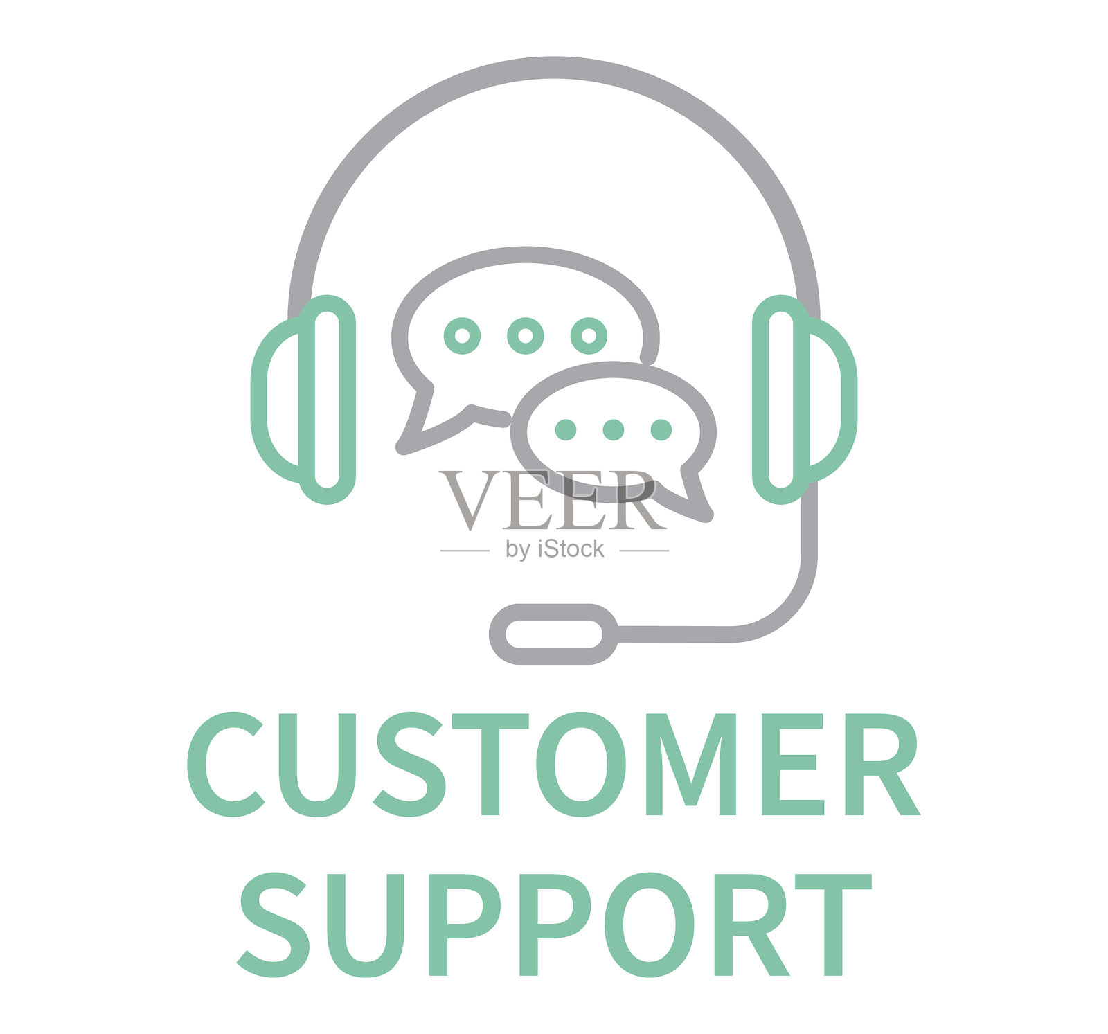 客户支持热线图标插画图片素材