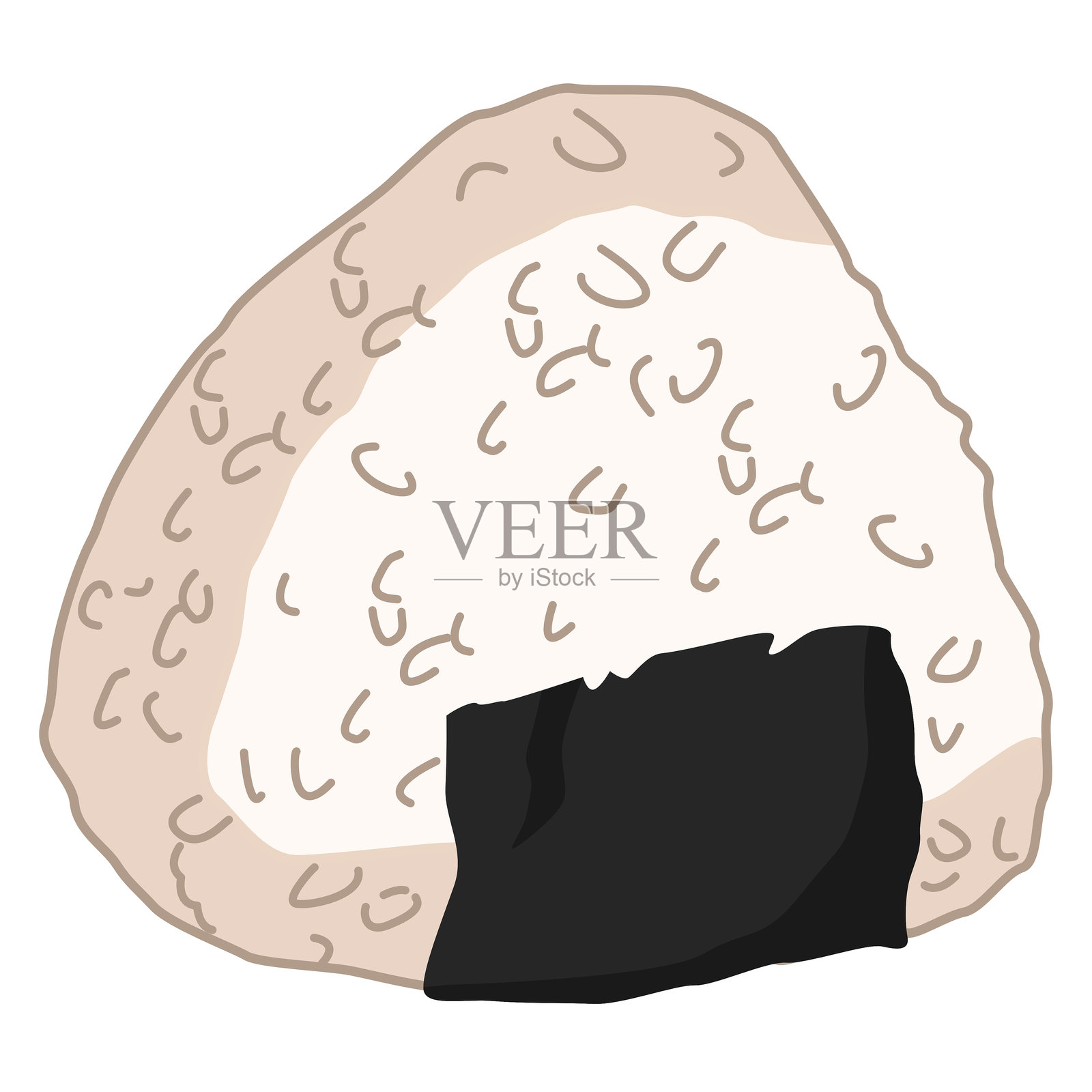 海苔包裹的日本饭团插图插画图片素材