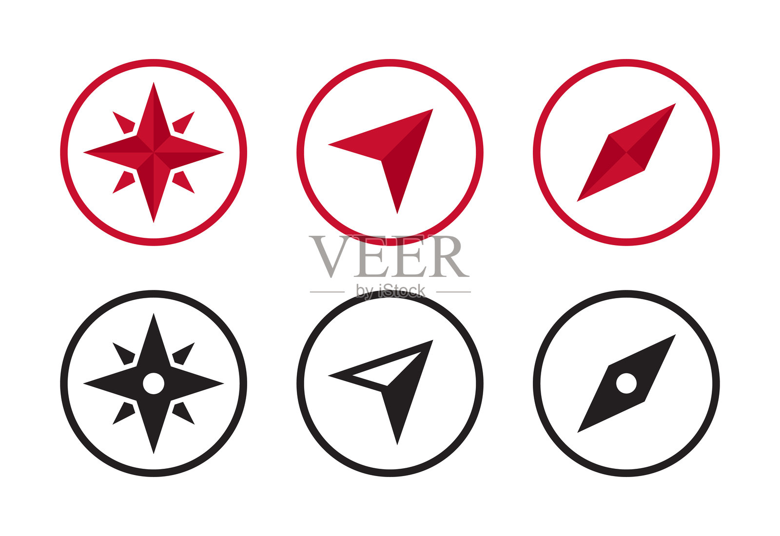 地图位置和指南针的地理位置图标插画图片素材