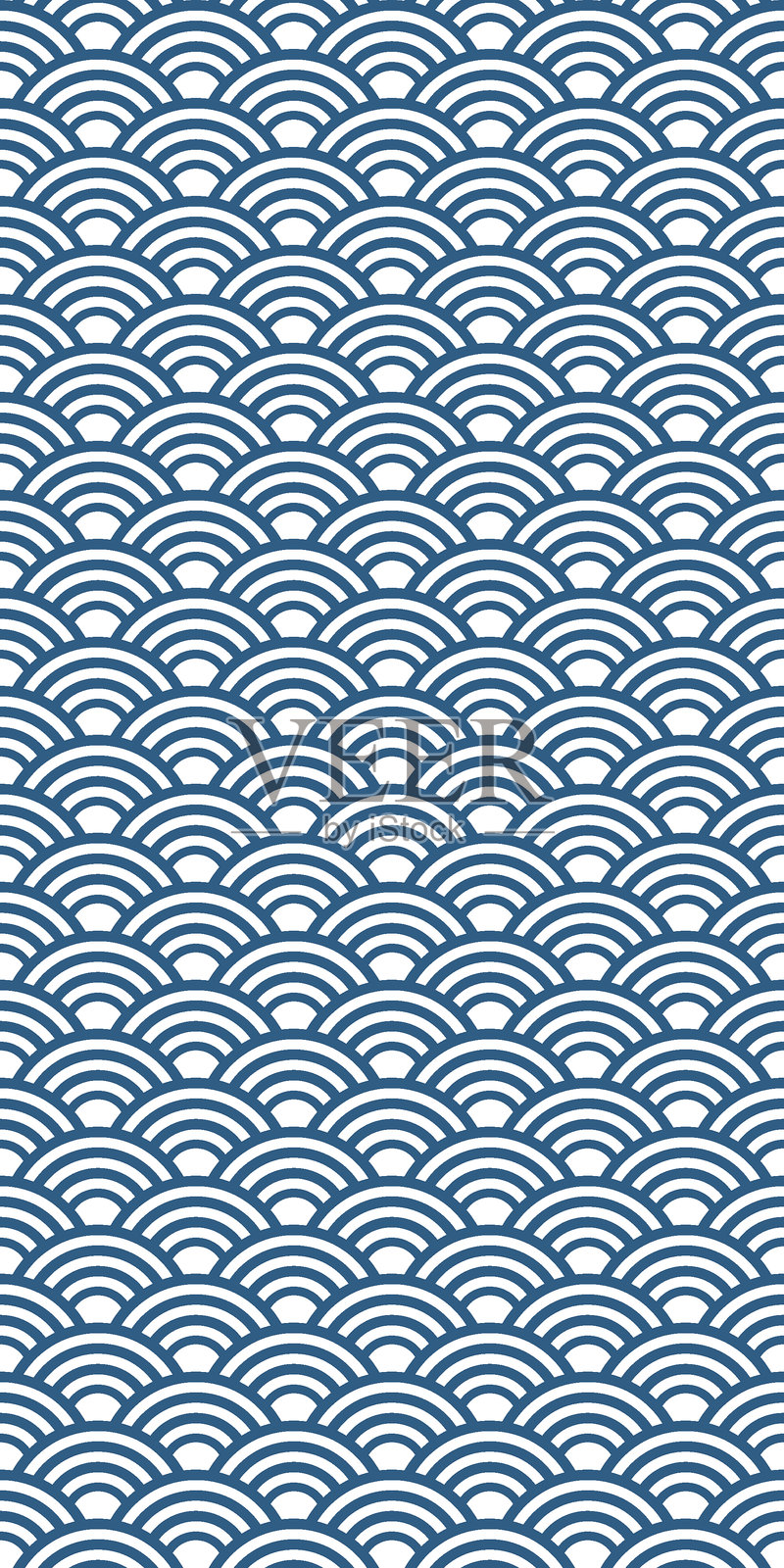 无缝矢量图案，带有日本波浪图案，传统亚洲设计，抽象海洋灵感曲线，重复艺术背景，时尚几何纺织壁纸，无尽装饰表面插画图片素材