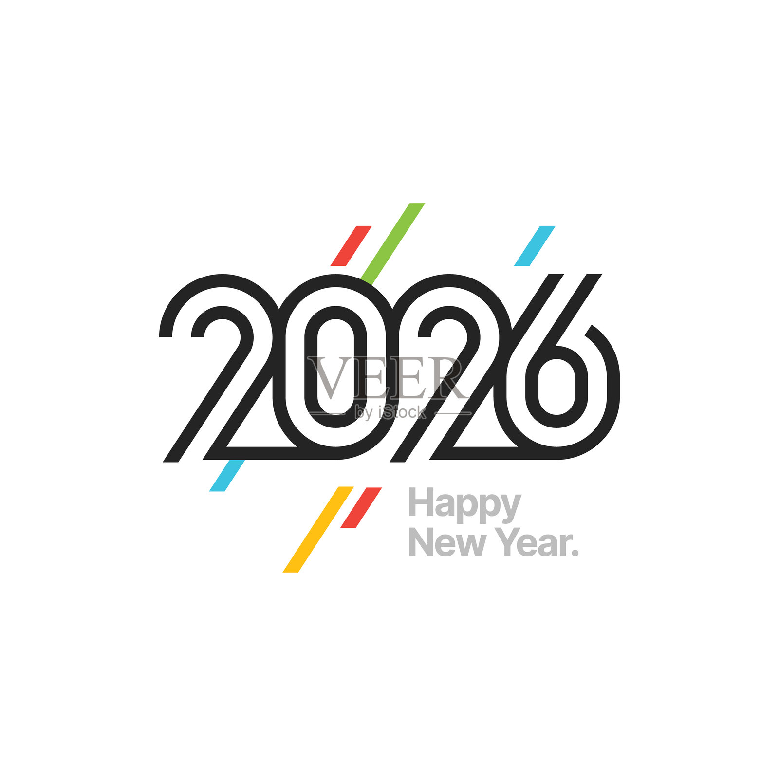 2026年新年快乐，圣诞快乐。标志。插画图片素材