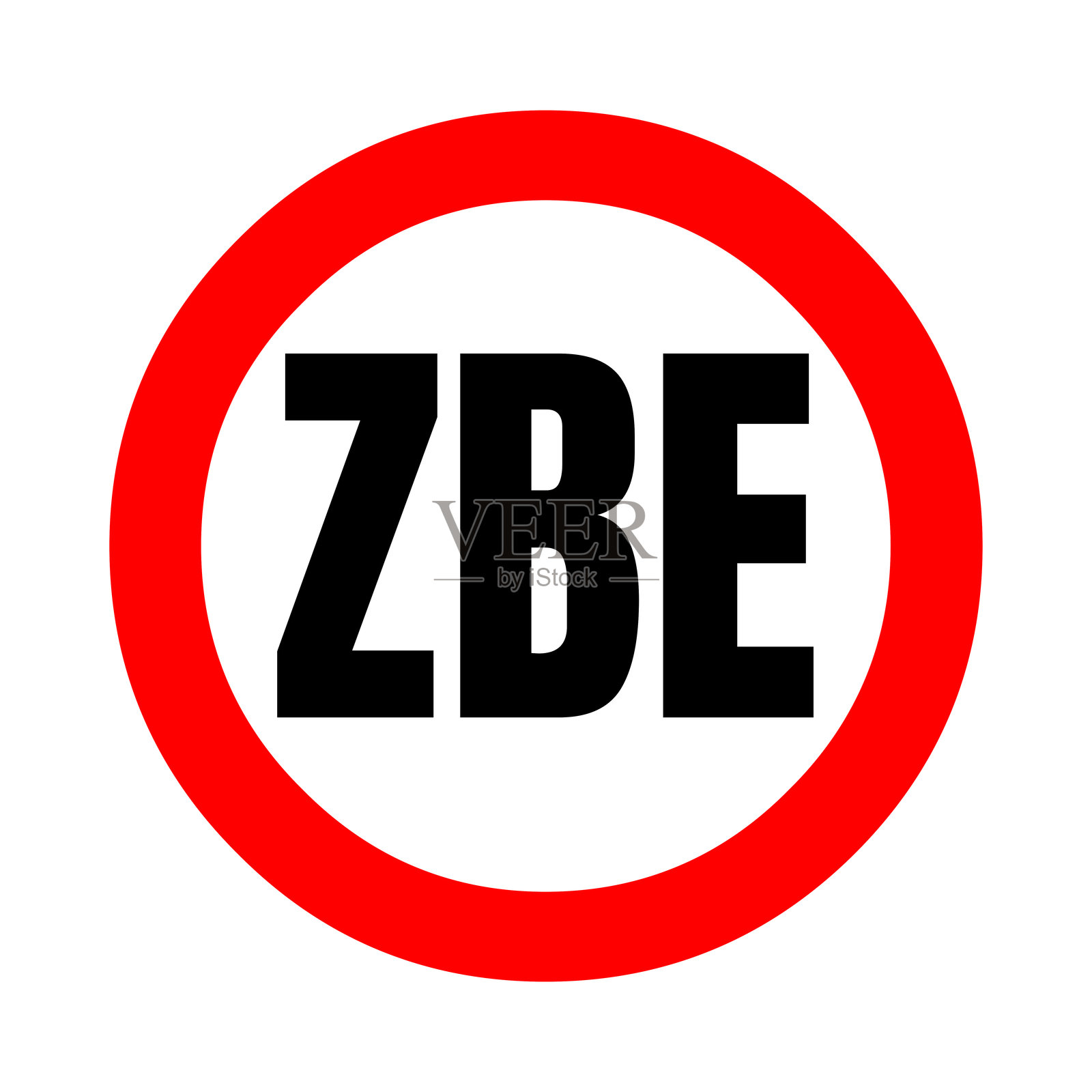 西班牙语中的低排放区符号图标插画图片素材