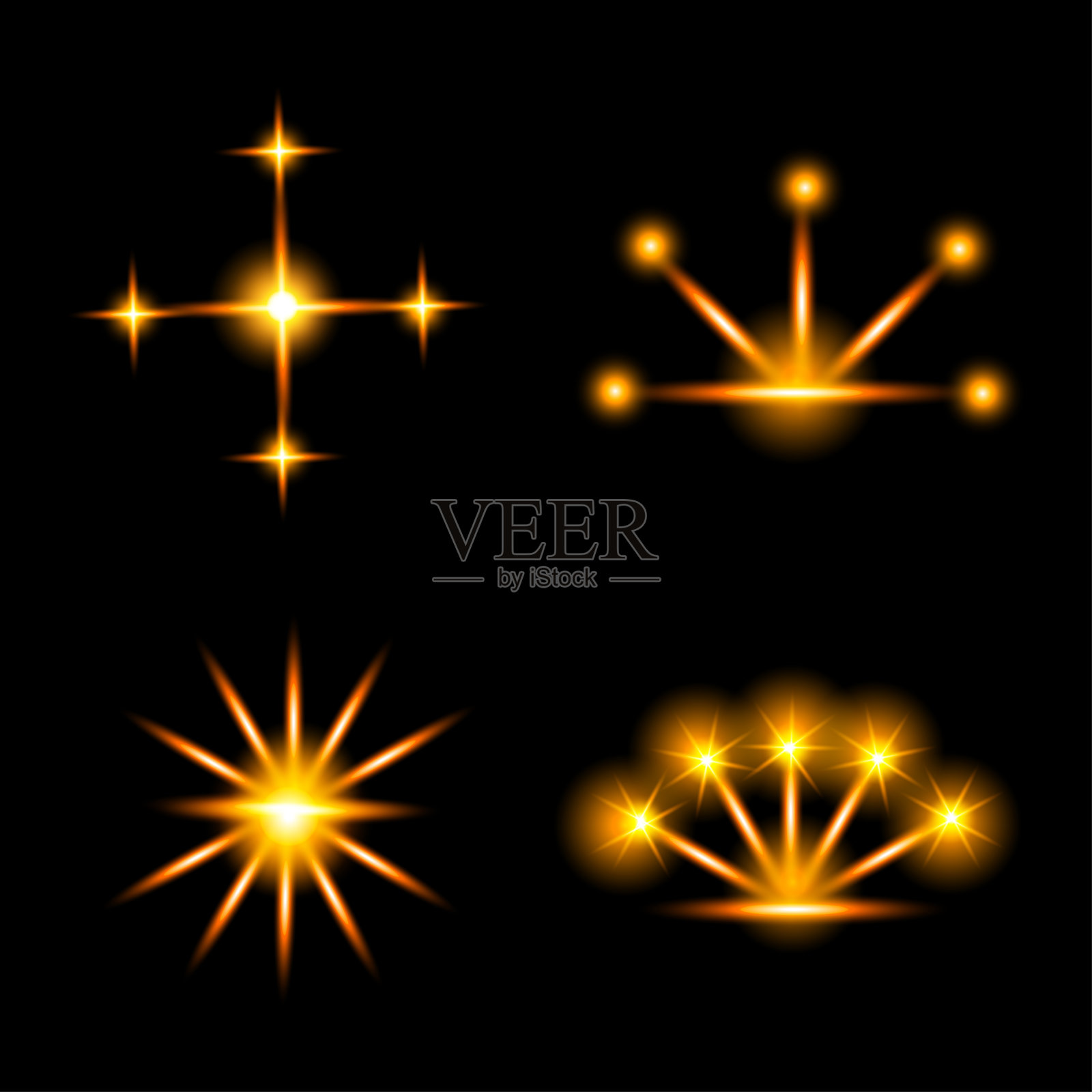 灯光效果组合插画图片素材