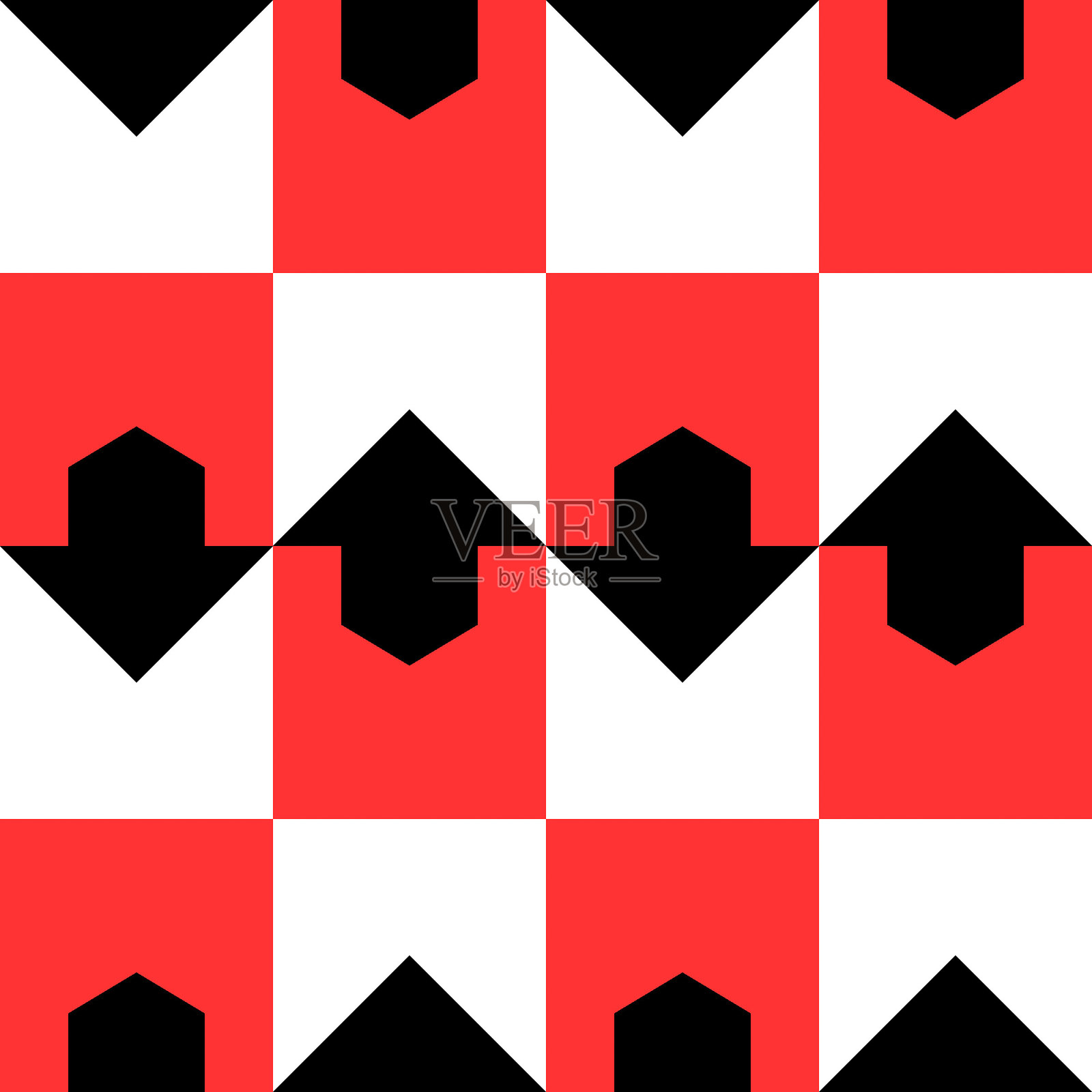 抽象几何无缝图案。极简几何装饰，拼图设计。矢量插图。插画图片素材