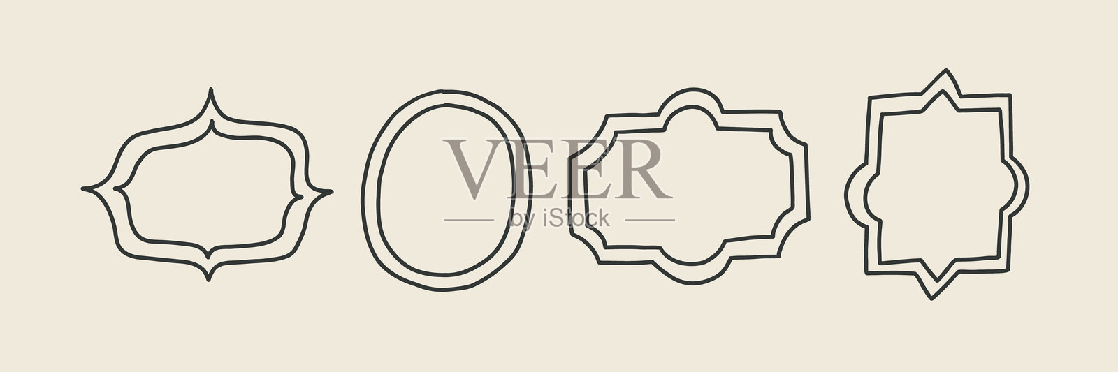 简单线框形状插画图片素材