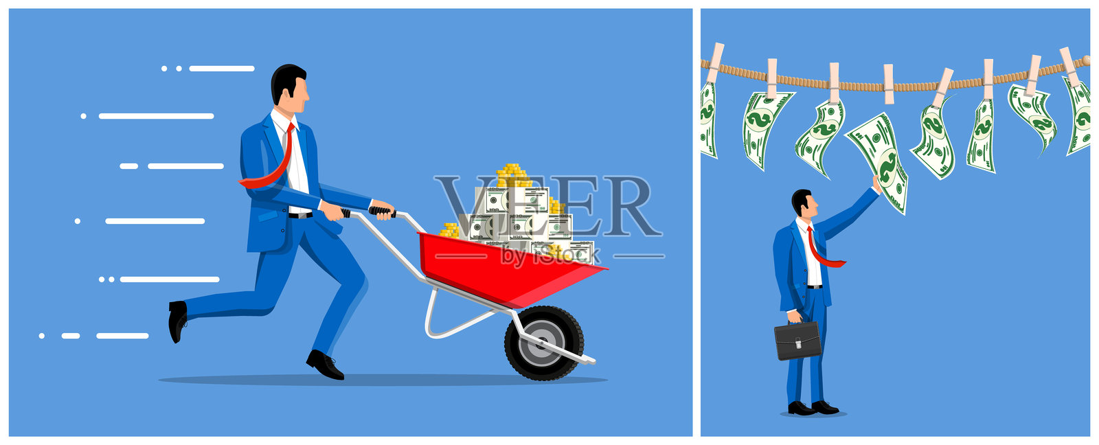 财务成功与财富积累。插画图片素材