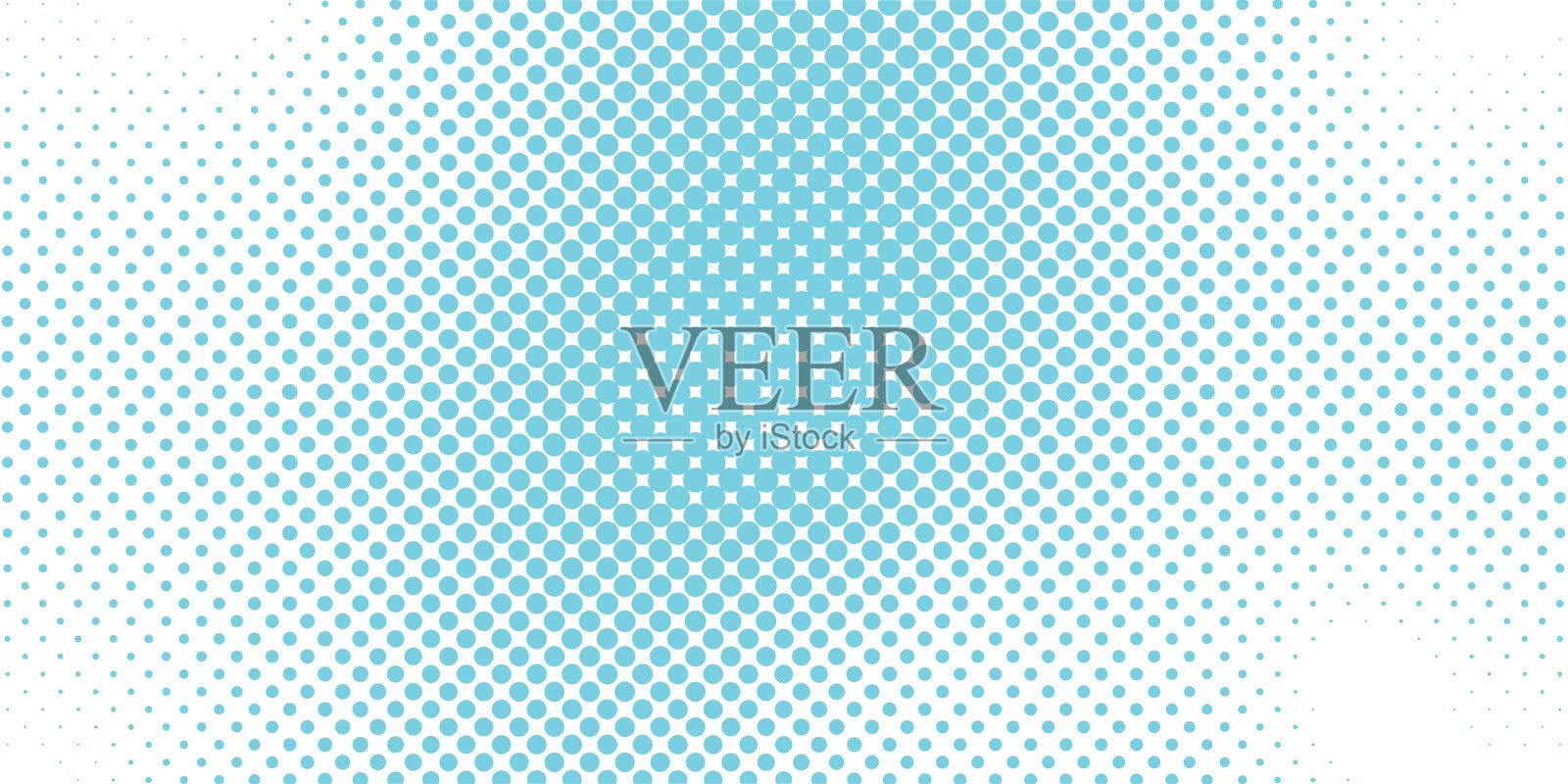 动态放射状半色调点图案 - 浅蓝渐变抽象背景。插画图片素材