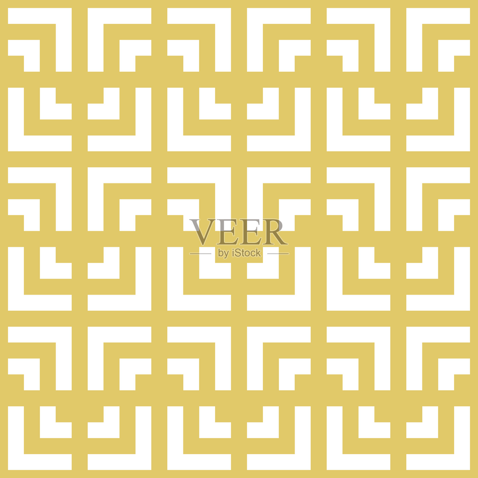 奢华的金色格子希腊图案，民族几何矢量背景插画图片素材