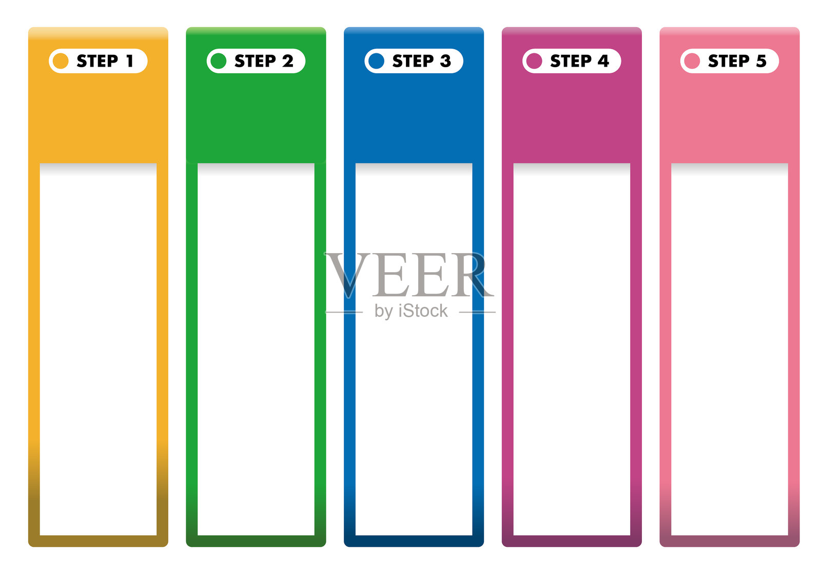 流程1到5的图形资产。矢量信息图设计商业模板。插画图片素材