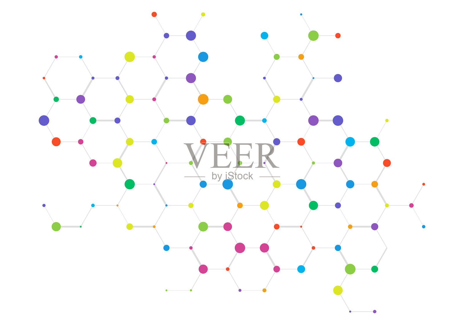 分子结构的抽象背景。分子或DNA链，基因工程，神经网络，创新技术，科学研究。技术、科学和医学概念。插画图片素材