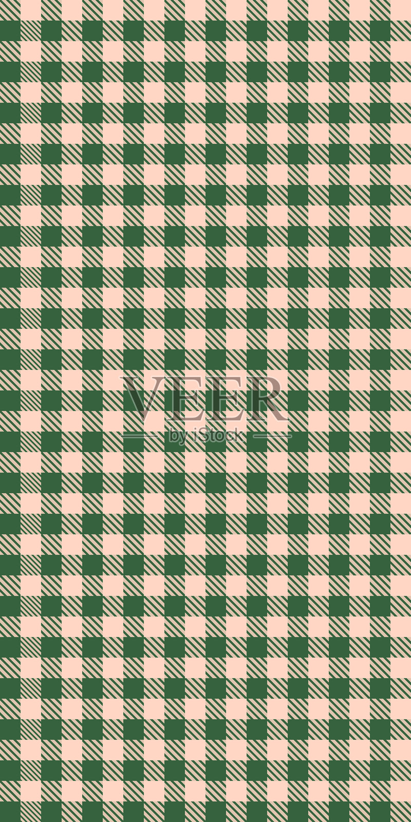 无缝矢量图案，绿色和粉色方格，乡村风格的格子织物背景，复古野餐桌布，舒适的乡村装饰格子布饰品插画图片素材