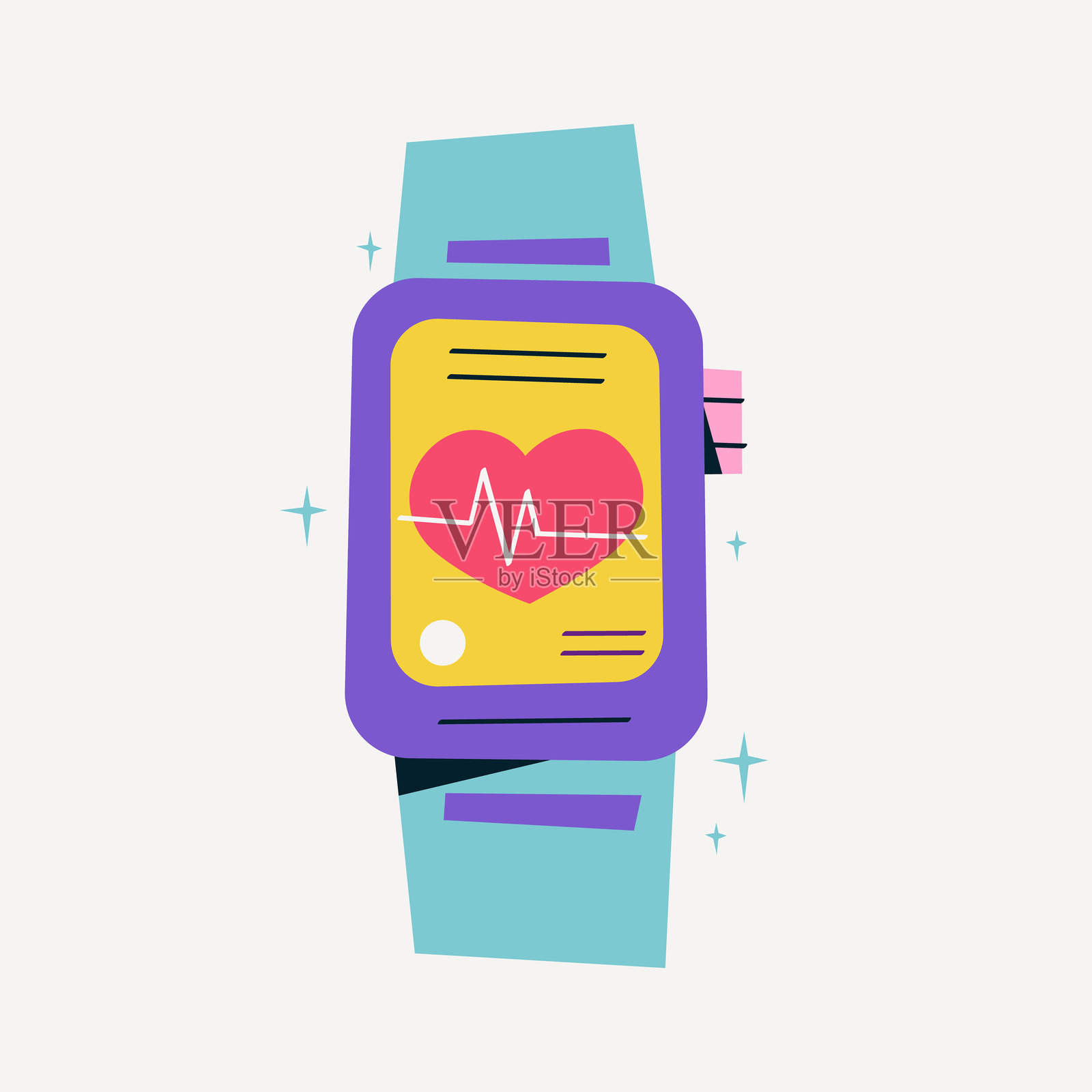 智能手表心率矢量图插画图片素材