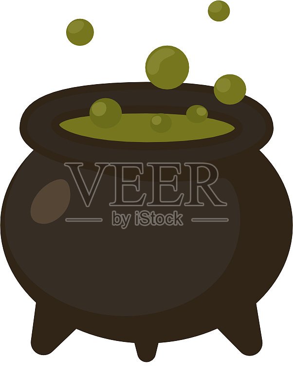 魔法女巫的锅炉在煮药水插画图片素材