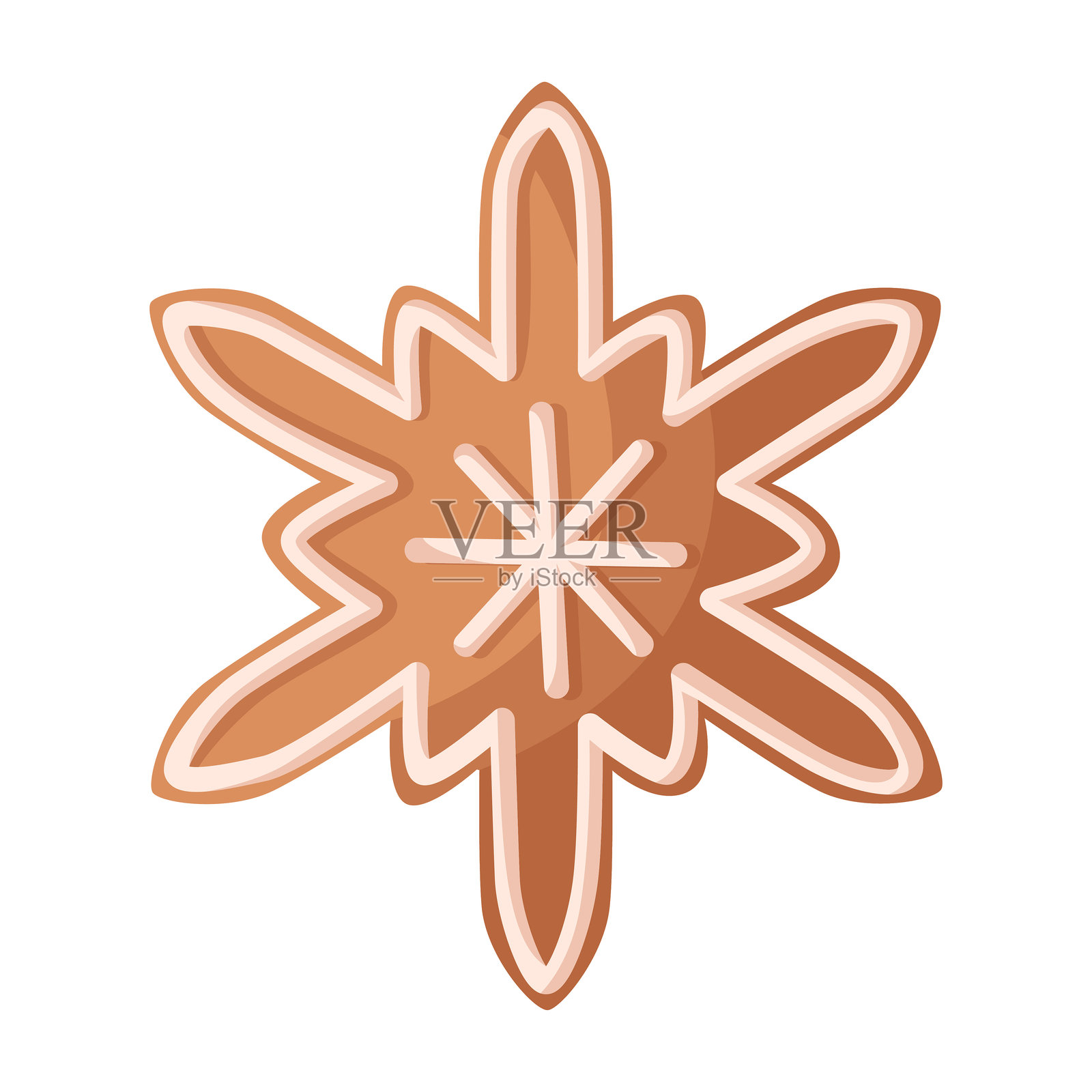 圣诞装饰用的姜饼星形饼干矢量图插画图片素材