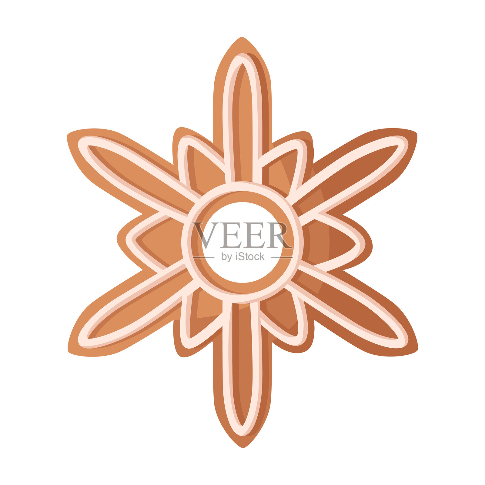 圣诞装饰用的姜饼星形饼干矢量图插画图片素材