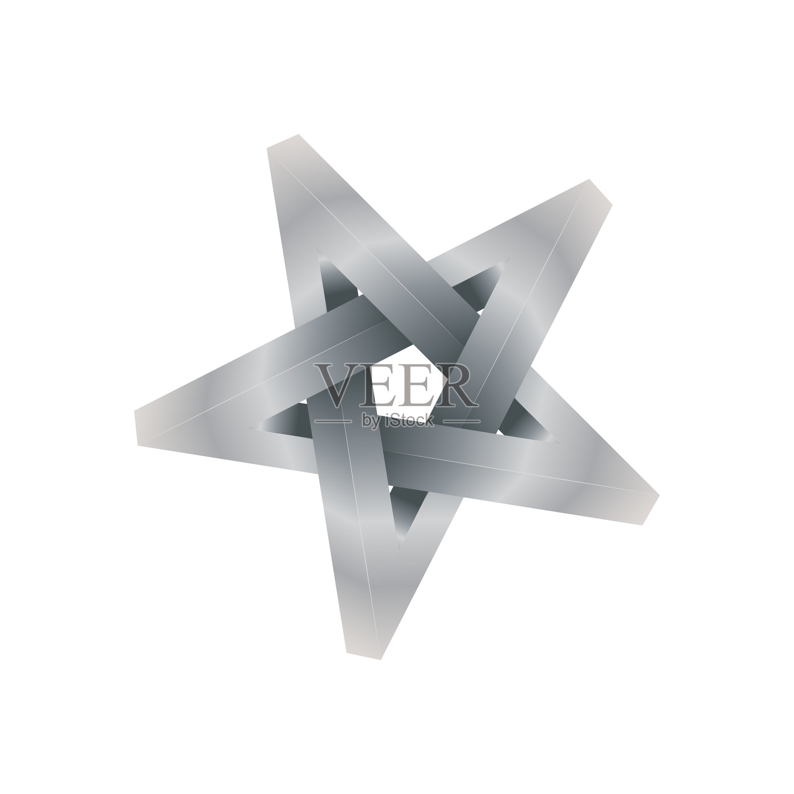 星形标志 3D 效果矢量设计模板 简约现代概念插画图片素材