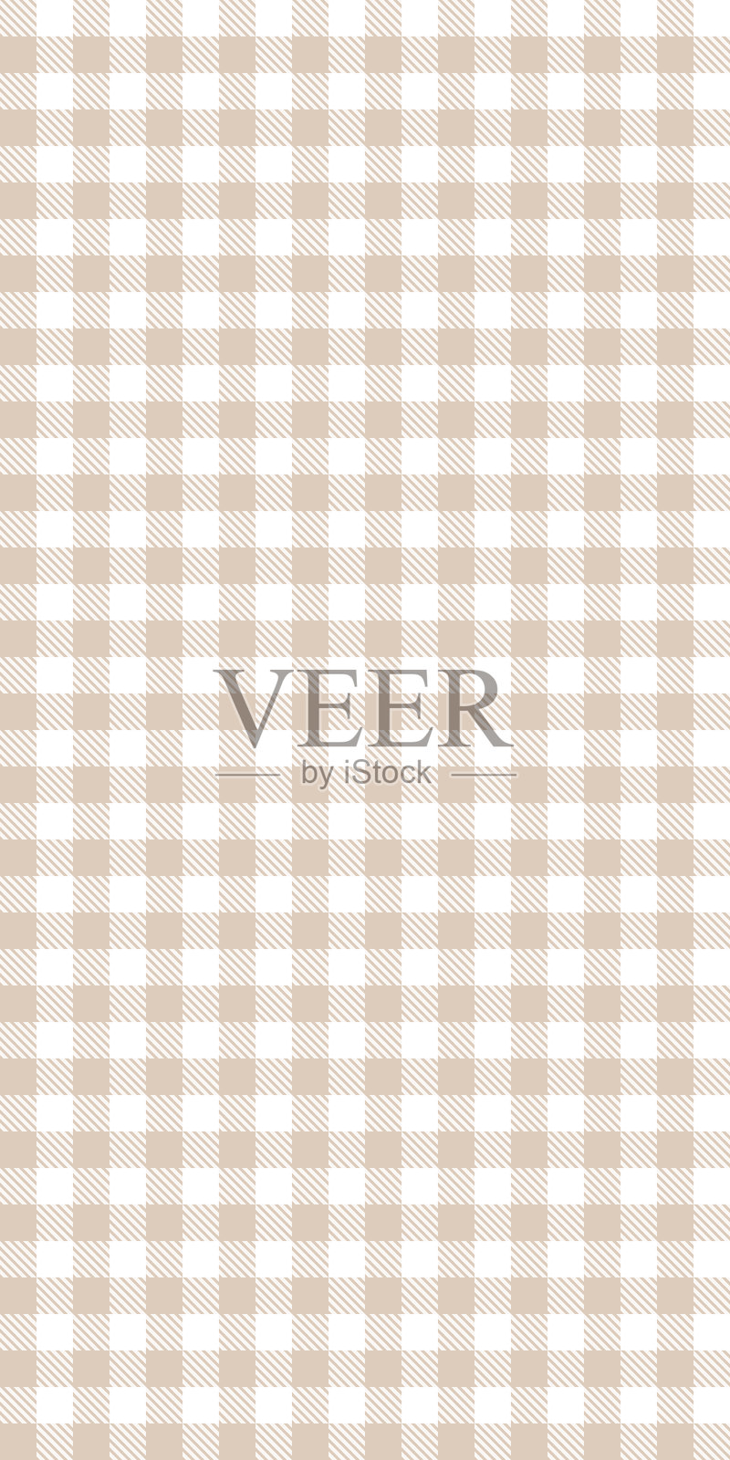 无缝矢量图案，米色格子背景与斜条纹，乡村农舍风格的纺织印花，柔和中性色调的极简经典重复，简单的乡村设计面料插画图片素材
