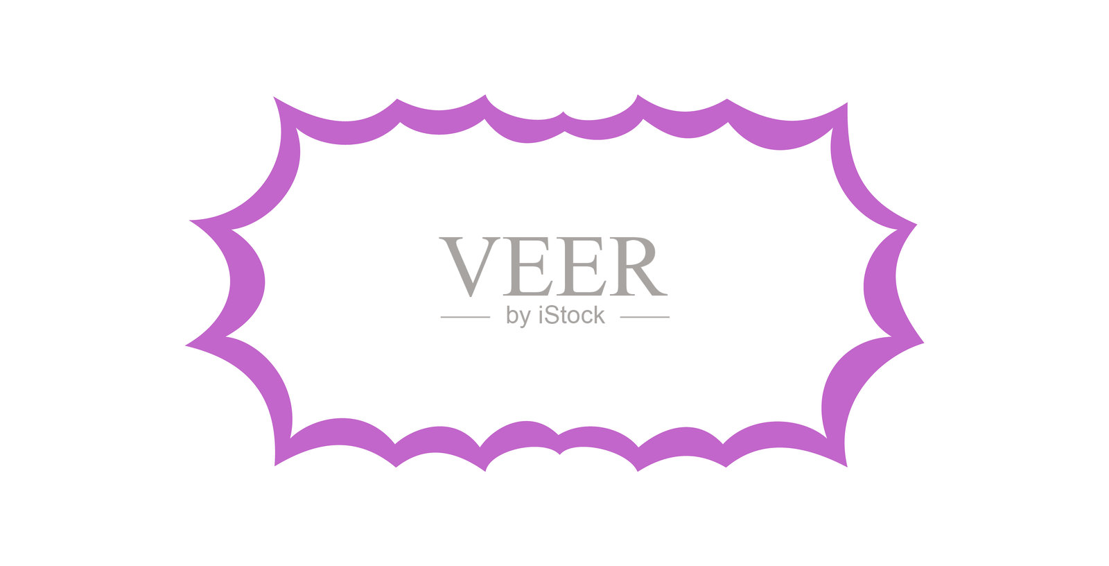 波浪形复古矩形边框轮廓插画图片素材