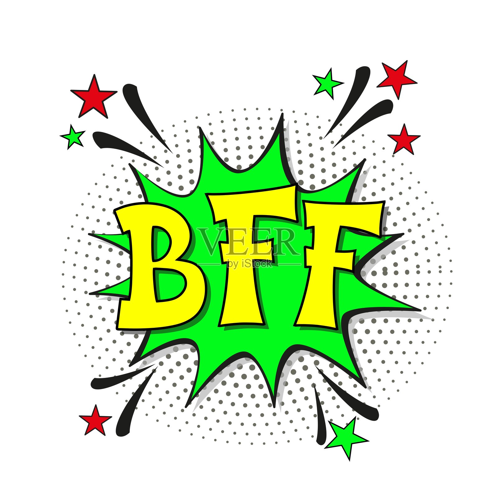 缩写BFF（永远的好朋友）插画图片素材