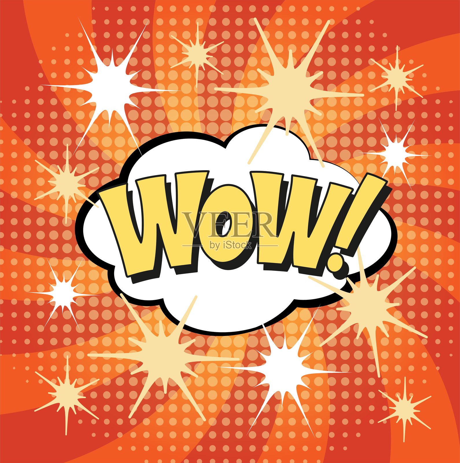 漫画字母“哇”插画图片素材