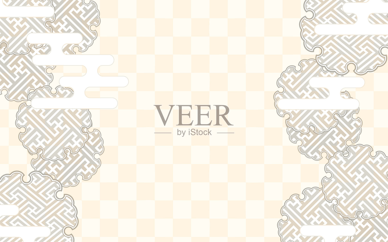 以传统日本图案为特色的背景和壁纸材料，展现出宁静和安详的意境。插画图片素材